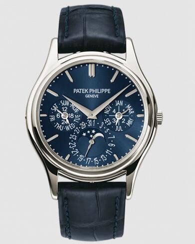 Cheapest Patek Philippe Grand Complications Perpetual Calendar 5140 Blue Watches Prcies Replica 5140P-001 Platinum